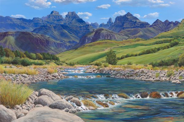 Cathedral Peak, Drakensberg painting