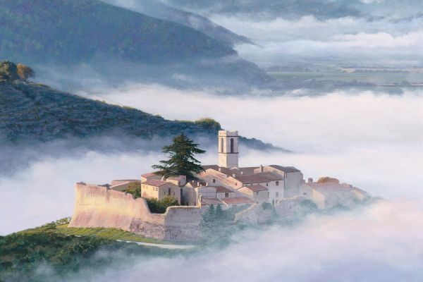 Campello Alto castle, Umbria Italy painting