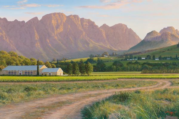 Nestled in the Valley, Franschhoek Cellars painting