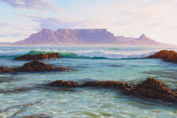 Rock Pools, Table Mountain painting