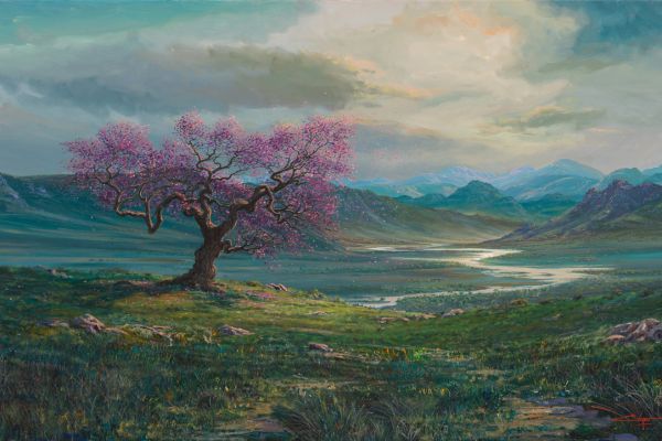Tree Of Life, Pink Blossoms painting