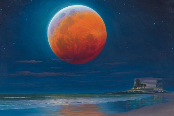 Blood Moon, Plettenberg Bay painting