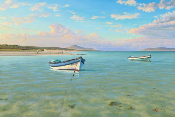 Boats Anchored, Churchhaven painting